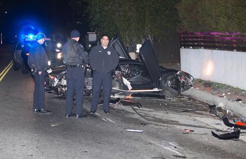 Photos: See Chris Brown's $500k Lamborghini Aventador That Got Destroyed Beyond Repair In Horror Crash