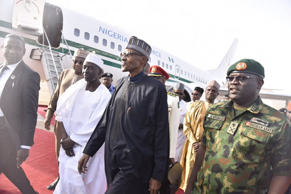Buhari's arrival in pictures