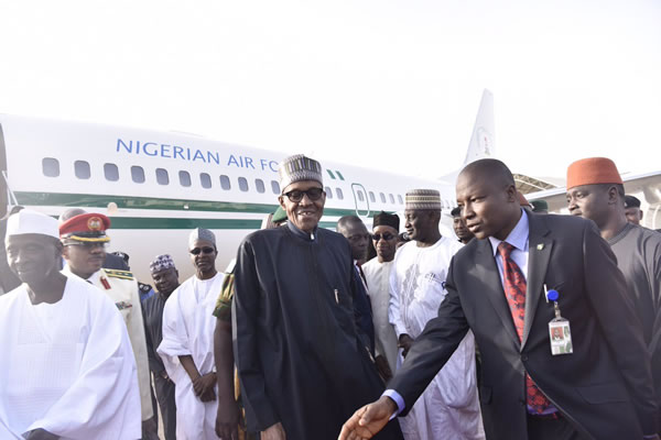 Buhari's arrival in pictures