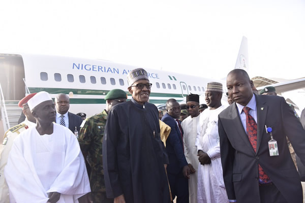 Buhari's arrival in pictures