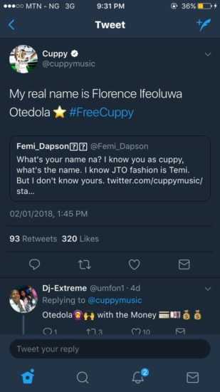 DJ Cuppy Reveals Her Real Name And Twitter Is In A Frenzy