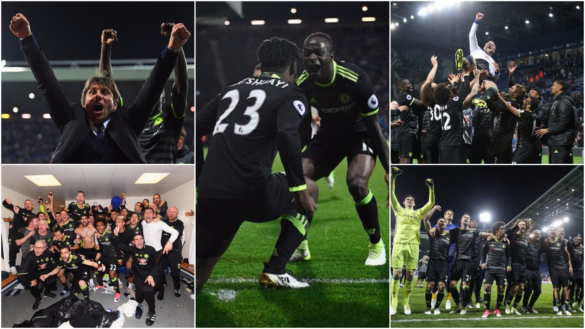 How Chelsea players and staff celebrated after winning the Premier League title (Photos + Video)