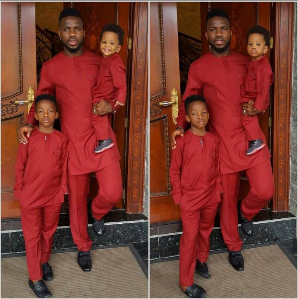 Joseph Yobo & Sons Step Out In Matching Outfit