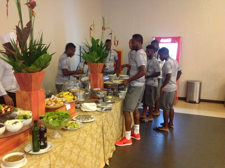 Mikel Obi & Teammates Pictured Having Lunch Ahead Of Today's Olympic Match With Sweden (Photos)