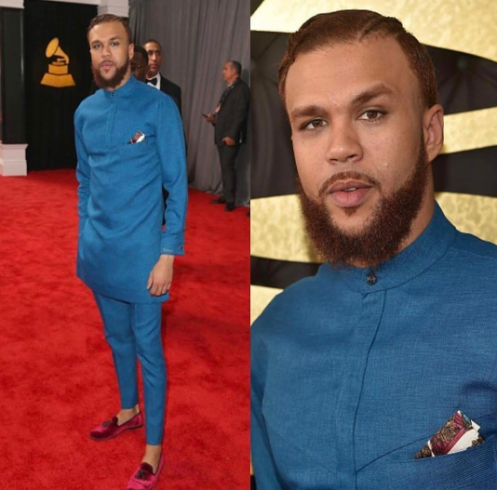 Jidenna rocks Nigerian outfit to the Grammy's