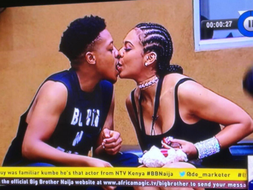 VIDEO: TBoss Shares A Kiss With 'Fake' Big Brother Nigeria Housemate Jon #BBNaija