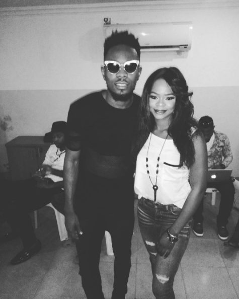 Whats up? Olajumoke pictured with Patoranking and Clarence Peters