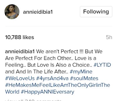 2face & Annie Idibia Celebrate 18 Years Together and 4th Wedding Anniversary