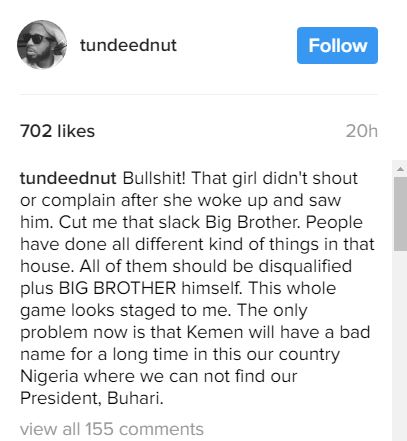 All the Big Brother Housemates Including Big Brother Should Be Disqualified - Popular Nigerian Singer Blows Hot