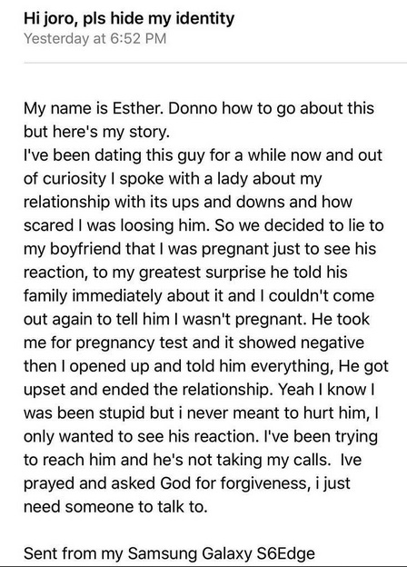 I Lied to Him I was Pregnant, He Took Me to His Family...Then This Happened - Lady Narrates Intriguing Story