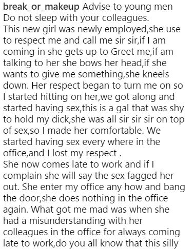 The Shocking Thing That Happened When I Began Having S*x With My Office Colleague - Man Tells Stunning Tale
