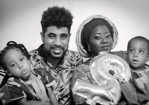 #BBNaija: Ex-Big Brother Naija Housemate, Thin Tall Tony Shares Beautiful Photos with Wife and Kids