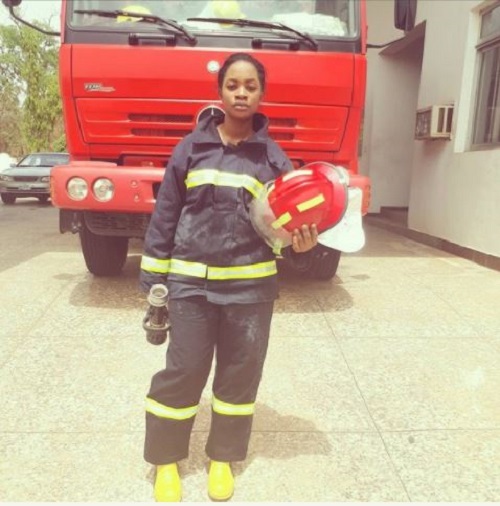 Meet the Pretty Female Nigerian Firefighter Who is Making Men Go Gaga (Photos)