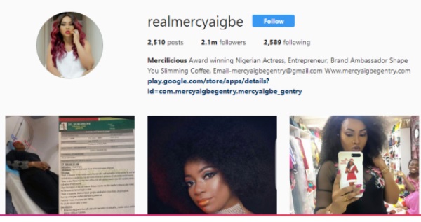 Nollywood Actress Mercy Aigbe Removes Her Husband's Name From Her Name