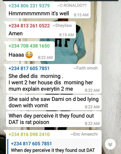 Photos: Lagos State Polytechnic Female Student Commits Suicide by Drinking 'Sniper