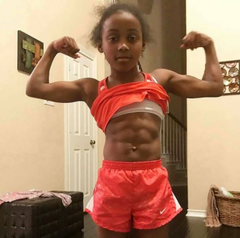 Unbelievable! See Photo of 9-year-old Girl with 6 Packs and Bicep