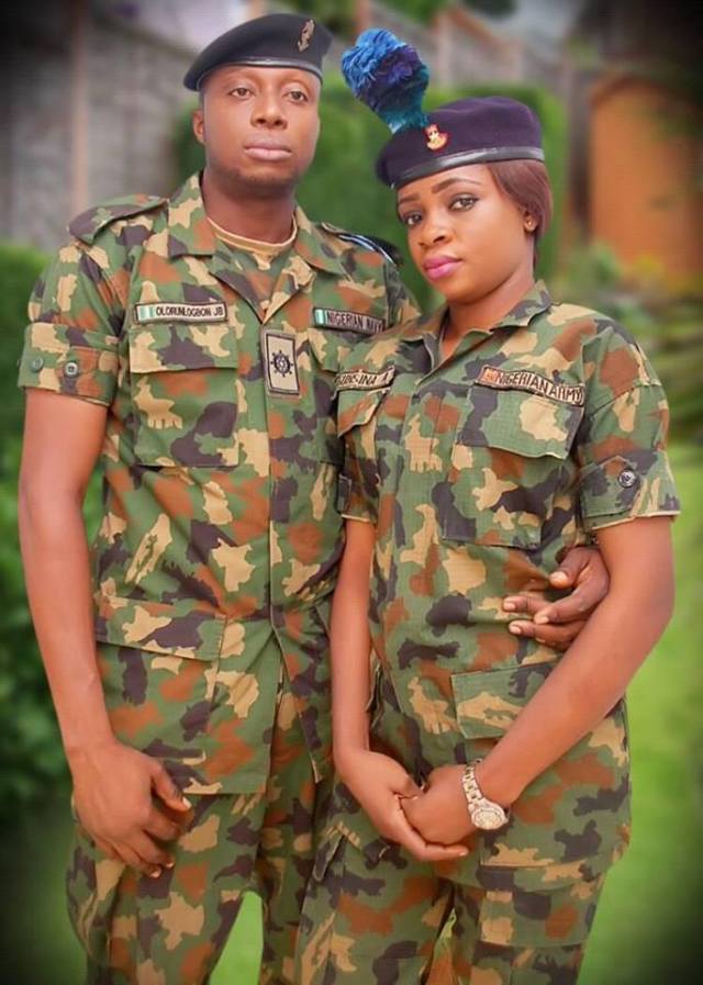 Sweet Love! Nigerian Female Soldier Shows Off Her Husband Who is a Naval Officer