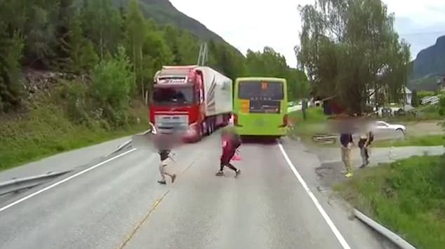 Cheating Death: See How a Little Boy Was Nearly Crushed by Huge Lorry on the Road in Broad Daylight