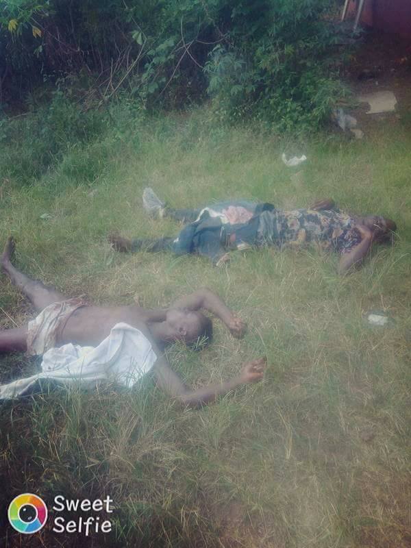 Graphic Photos: Policemen Shoot Dead Two Men Allegedly Terrorizing Residents of a Community In Imo State