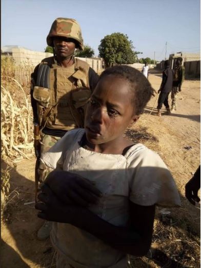 Female Suicide Bomber Cries in Borno After Being Nabbed (Photos)