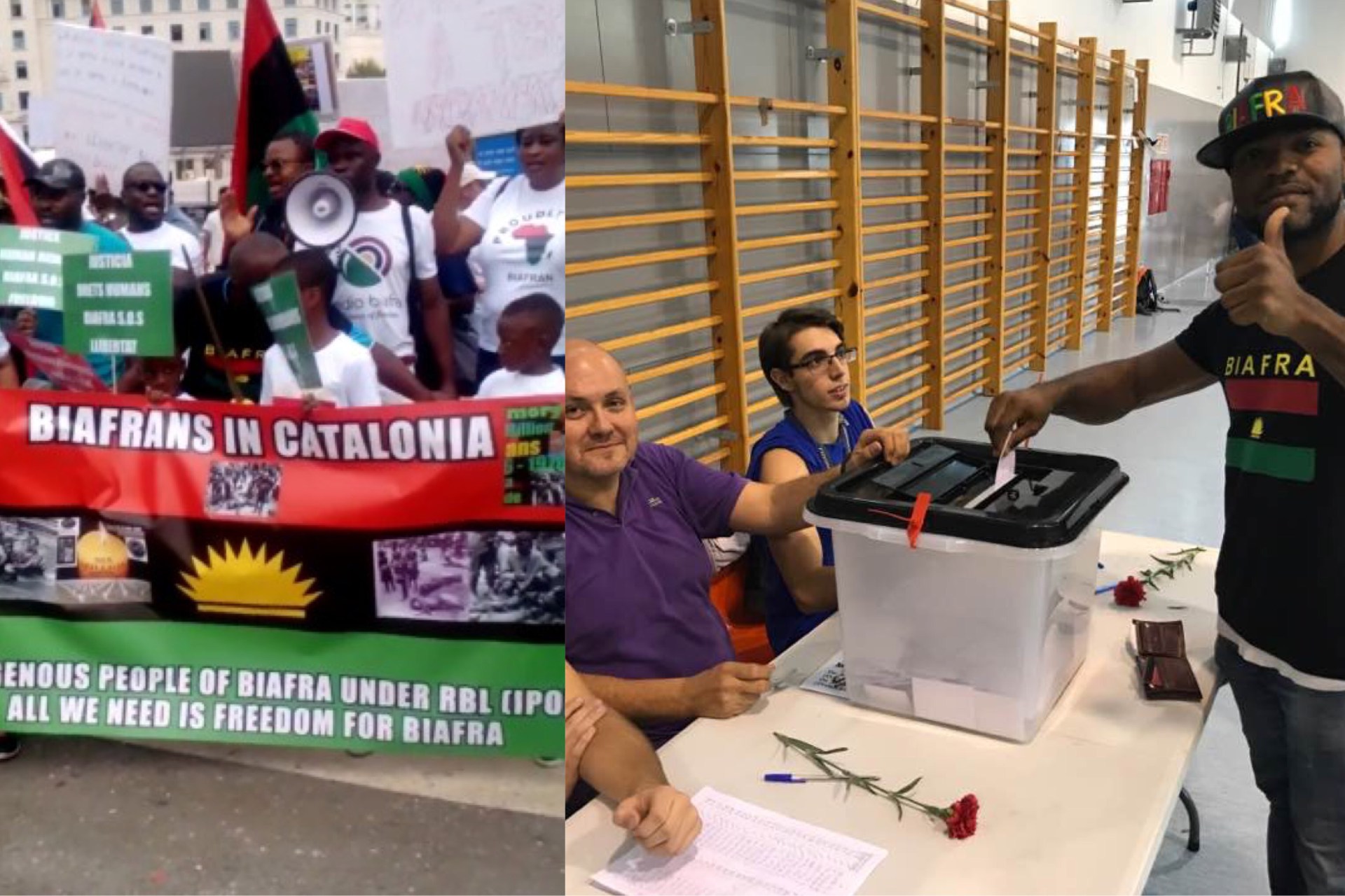 IPOB Member Excited After Voting For Catalonia Independence in Spain (Photo)