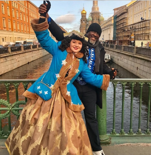 See What Senator Dino Melaye was Spotted Doing with a Pretty White Lady in Russia (Photos)