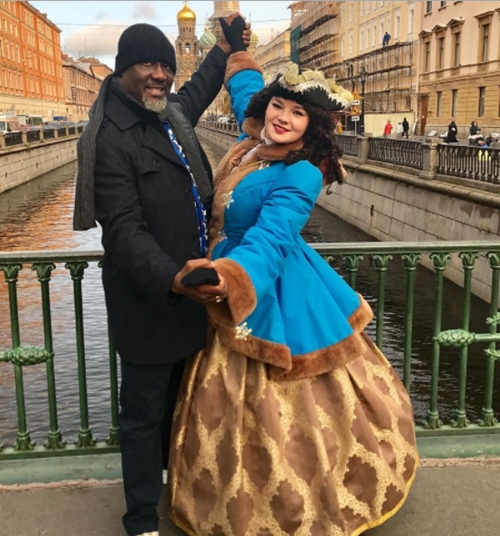 See What Senator Dino Melaye was Spotted Doing with a Pretty White Lady in Russia (Photos)