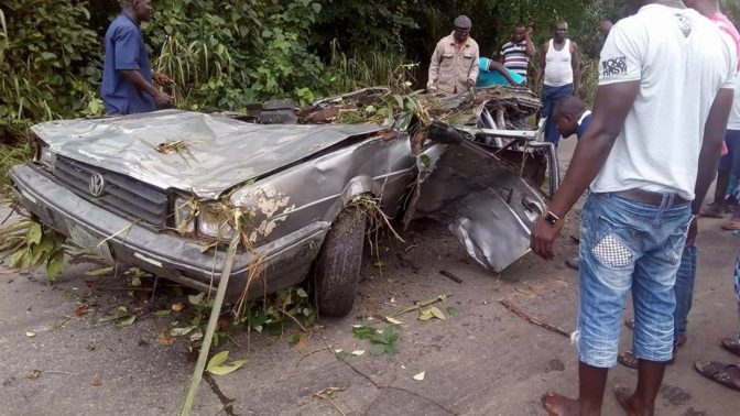 Drunk Truck Driver Crushes Four People to Death After Tanker Fell on a Car in Delta State (Photos)