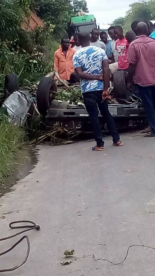 Drunk Truck Driver Crushes Four People to Death After Tanker Fell on a Car in Delta State (Photos)