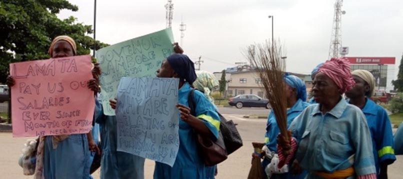 Lagos Sweepers Protest Non-Payment of 5 Months Salaries
