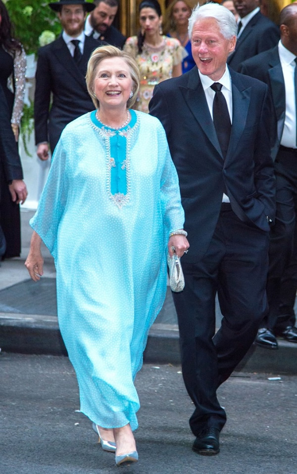 Too Sweet! Hillary Clinton Rocks African Agbada to a Wedding in America (Photos)