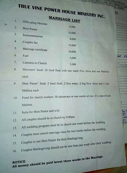 Suit for Pastor, Cooler of Rice, Crates of Drink & More: See List of Items a Nigerian Church Gave Intending Couples