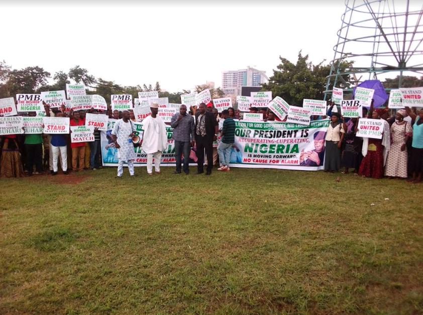Pro-Buhari Protesters 'Shut Down' Abuja (Photos)