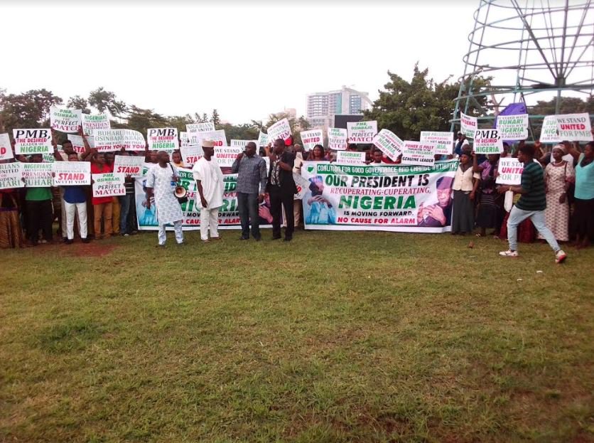 Pro-Buhari Protesters 'Shut Down' Abuja (Photos)