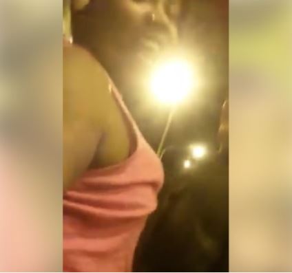 Drama as Nigerian Woman Gets Sensual with White Man in Public (Photos)