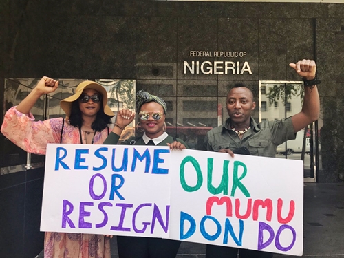 SaharaReporters Publisher, Yele Sowore Leads #ResumeOrResign Protest Against Buhari in New York (Photos)