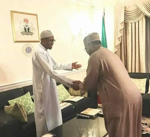 President Buhari Receives Alhaji Bashir Usman Tofa in London (Photos)