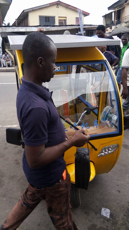 See the Solar-Powered Tricycle Reportedly Built By Nigerian Man in Lagos (Photos)