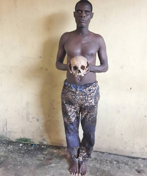 See What a Court in Ibadan Did to a Suspected Ritualist for Unlawful Possession of Human Skull (Photo)