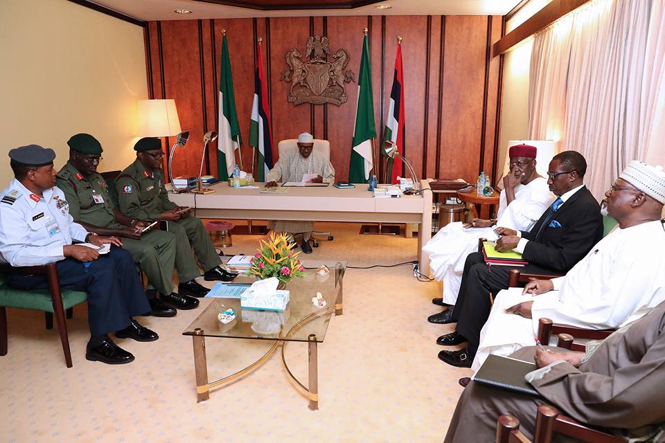 See Photos Of President Buhari Working From Home