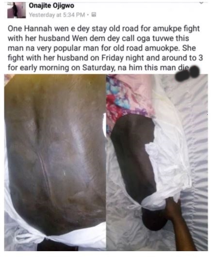 Heartbreaking! Nigerian Man Dies after Brutal Fight with His Wife in Delta State (Photos)