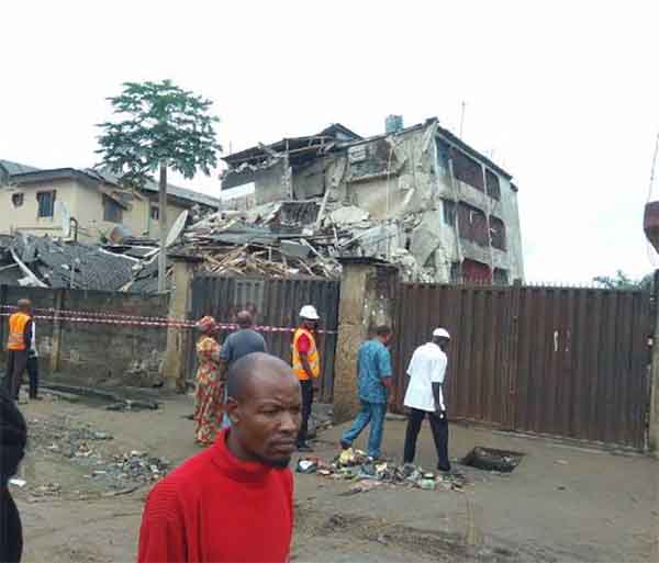 Panic as Three-storey Building Collapses in Lagos State (See Photos)