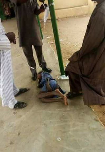 Unbelievable: A Child Being Treated on the Floor of an Hospital in Zamfara