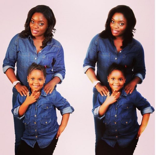#BBNaija: See Lovely and Adorable Photos of Bisola and Her Daughter Rocking Matching Outfits
