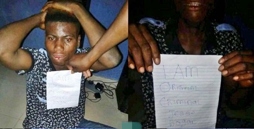 Man Caught With a Stolen Gucci Shirt, Forced to Pose with 'I'm Original Criminal' Placard
