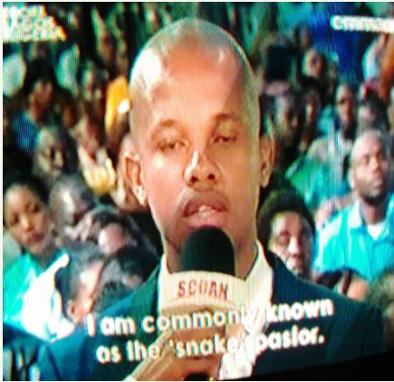 South African Snake Pastor Receives 'Deliverance' at TB Joshua's Church (Photos)