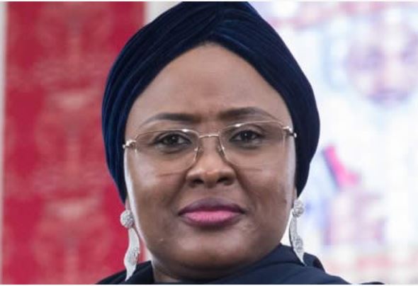 President's Wife, Aisha Buhari Mourns as She Returns from London