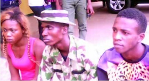 Dismissed Soldier Arrested and Paraded for Alleged Robbery (Photo)