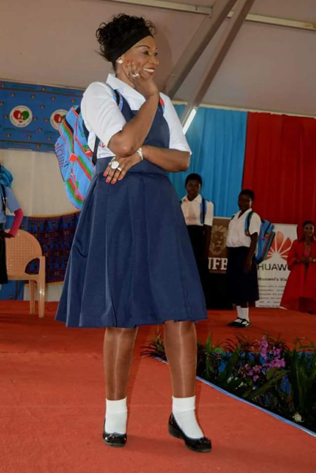 See Malawi First Lady Wearing School Uniform to Encourage Girl Education (Photos)