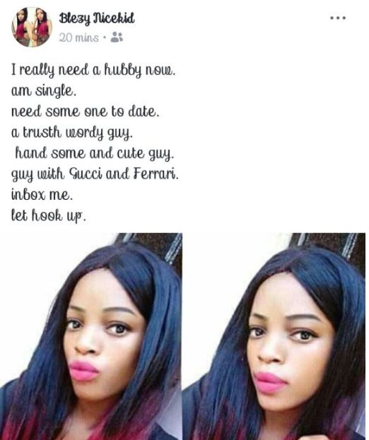 Help This Slay Queen Look For Husband (See Her Simple Criteria)